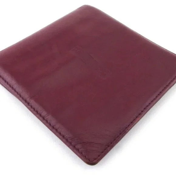 DIOR Two-folded wallet logo Bordeaux leather AUTH USED T20195